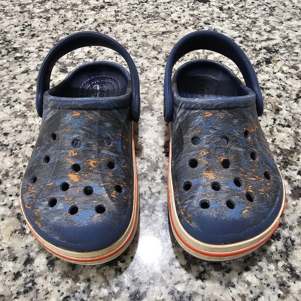 CROCS Blue and Orange Sandals with Ventilation Holes